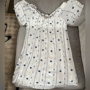 Blue and white dress